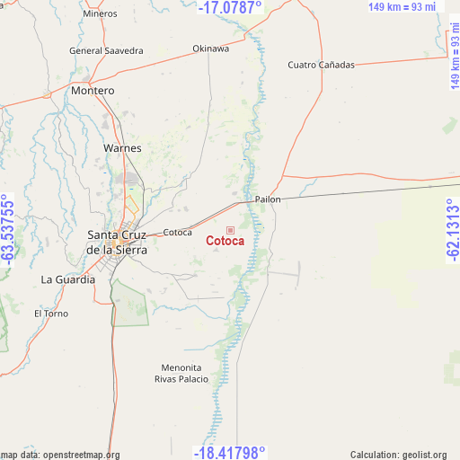 Cotoca on map