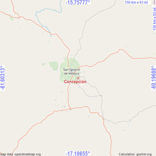 Concepción on map