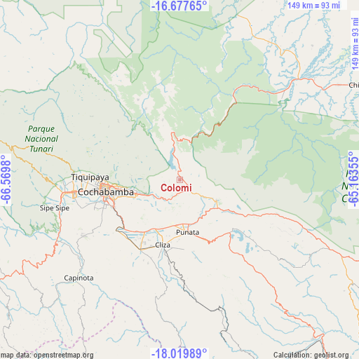 Colomi on map