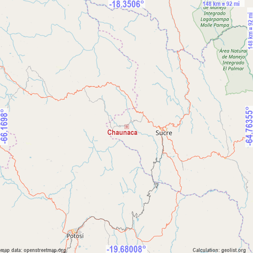 Chaunaca on map