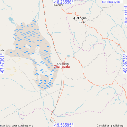 Challapata on map