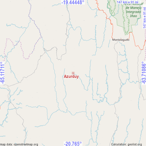 Azurduy on map