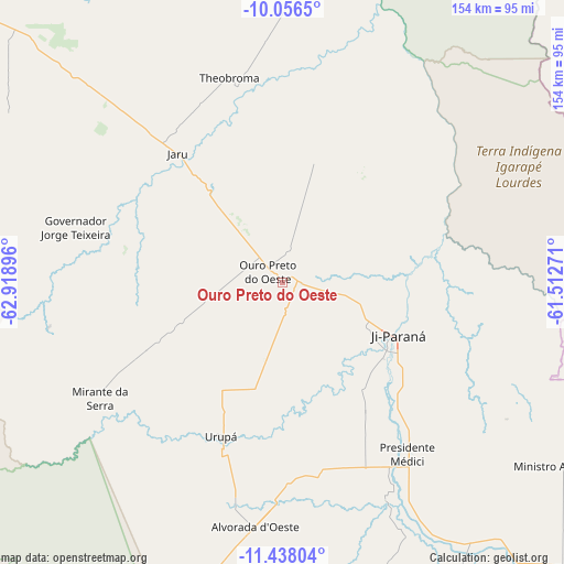 Ouro Preto do Oeste on map