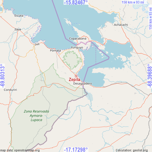 Zepita on map