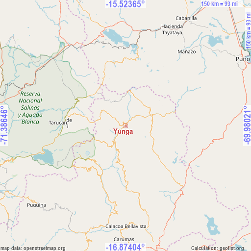 Yunga on map