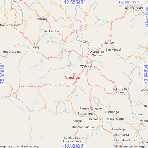 Vinchos on map