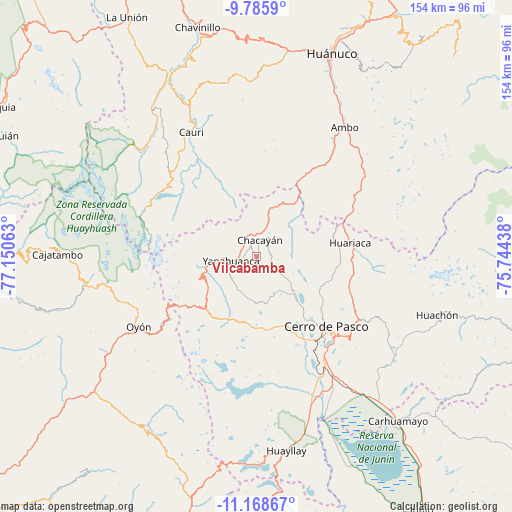 Vilcabamba on map