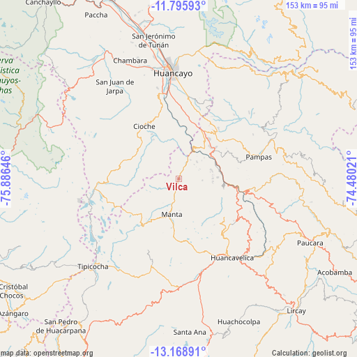 Vilca on map