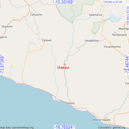 Urasqui on map