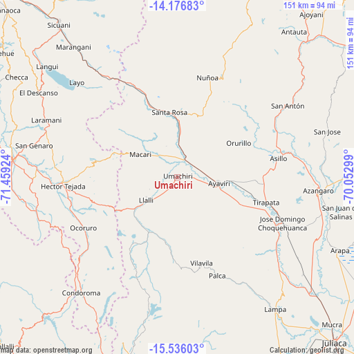 Umachiri on map