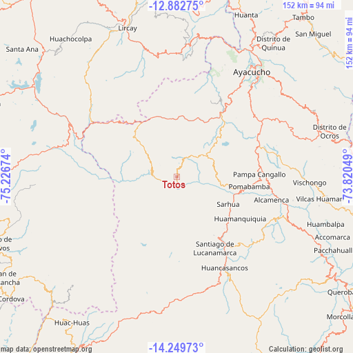 Totos on map