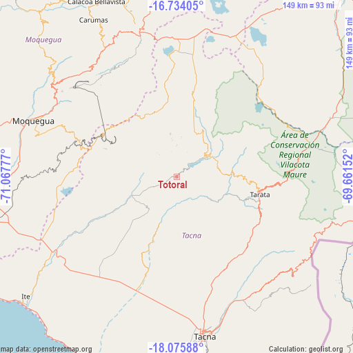 Totoral on map