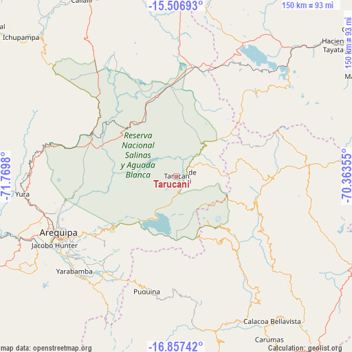 Tarucani on map
