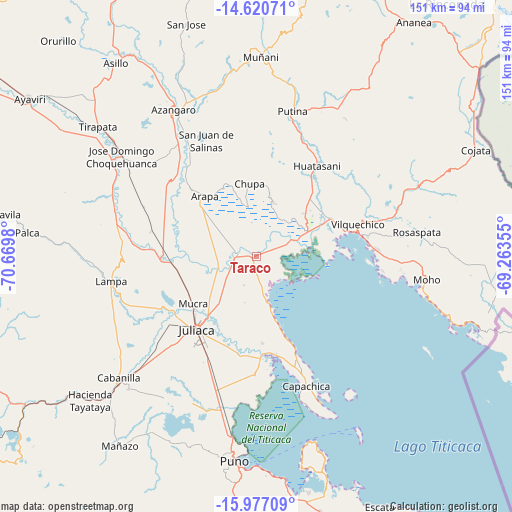 Taraco on map