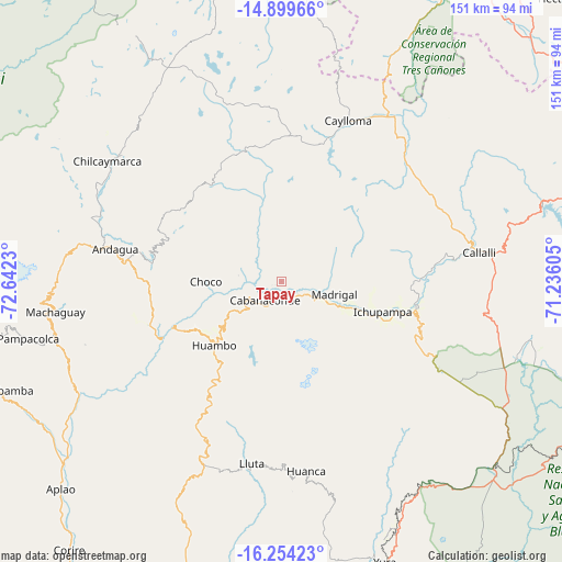 Tapay on map