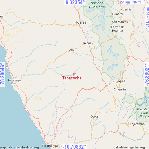 Tapacocha on map