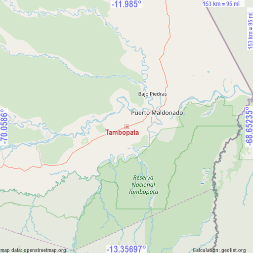 Tambopata on map