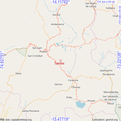 Tambo on map