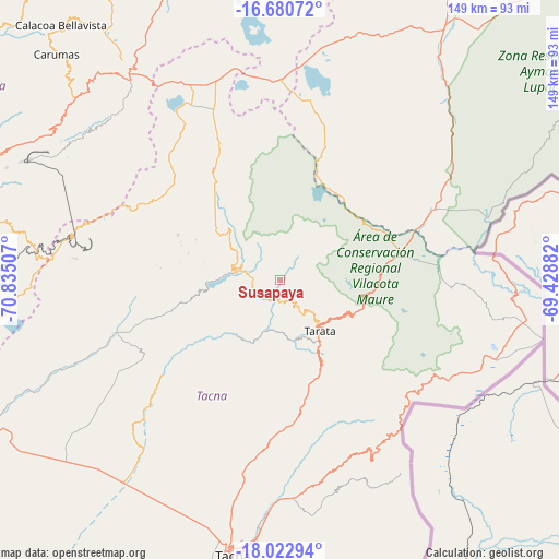 Susapaya on map