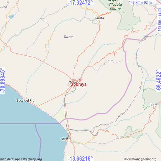 Sobraya on map