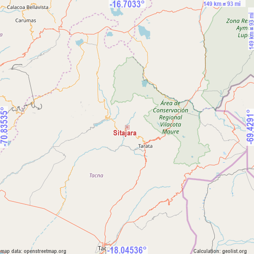 Sitajara on map