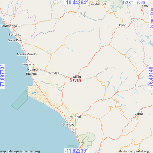 Sayán on map