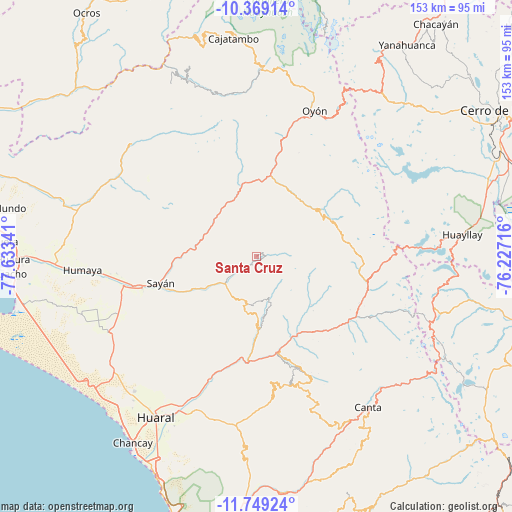 Santa Cruz on map