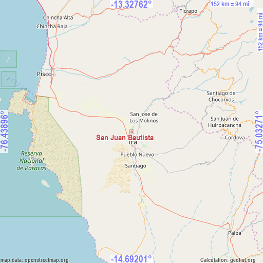 San Juan Bautista on map