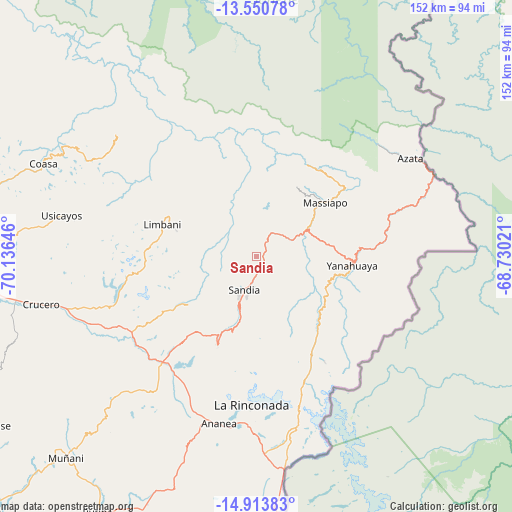 Sandia on map