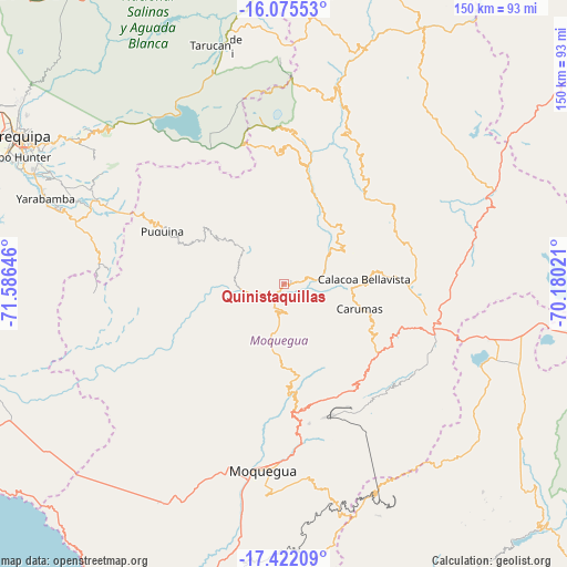 Quinistaquillas on map