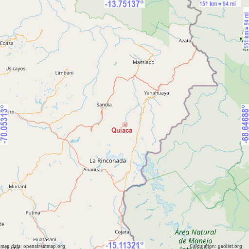 Quiaca on map