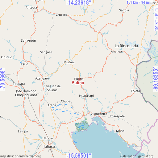 Putina on map