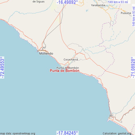Punta de Bombón on map
