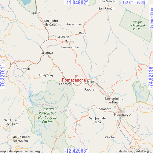 Pomacancha on map