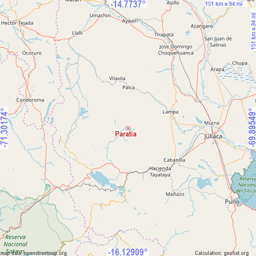 Paratia on map