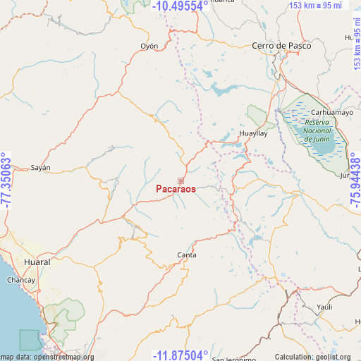 Pacaraos on map