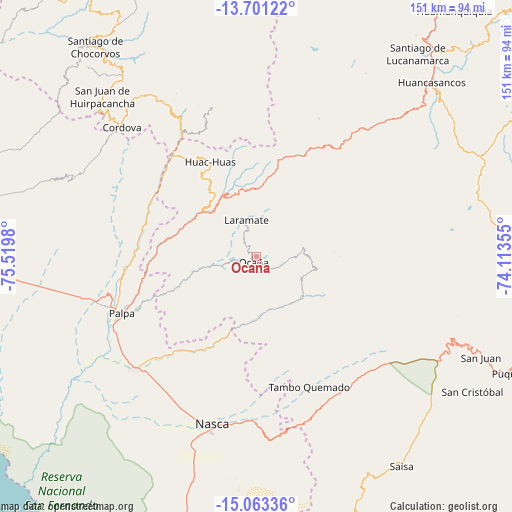 Ocaña on map