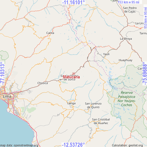 Matucana on map