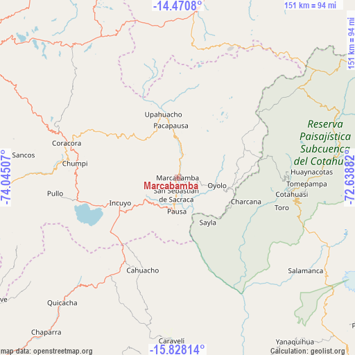 Marcabamba on map