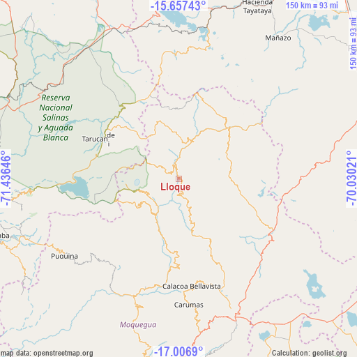 Lloque on map