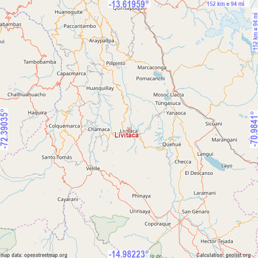 Livitaca on map