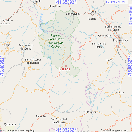 Laraos on map