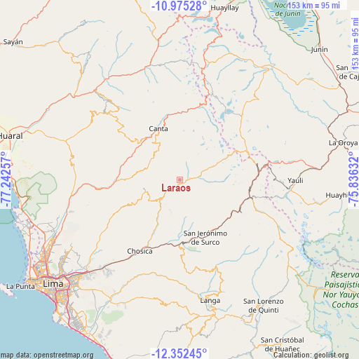 Laraos on map