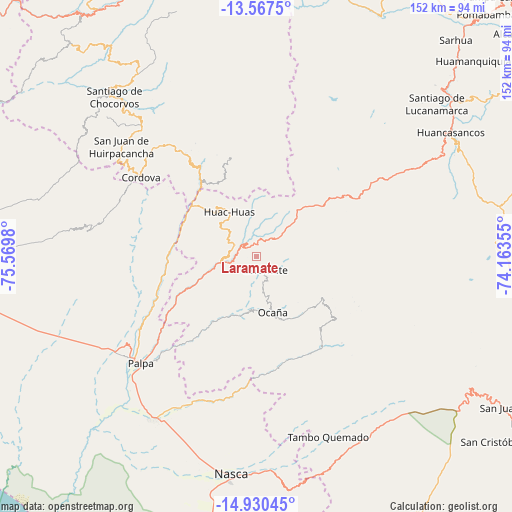 Laramate on map