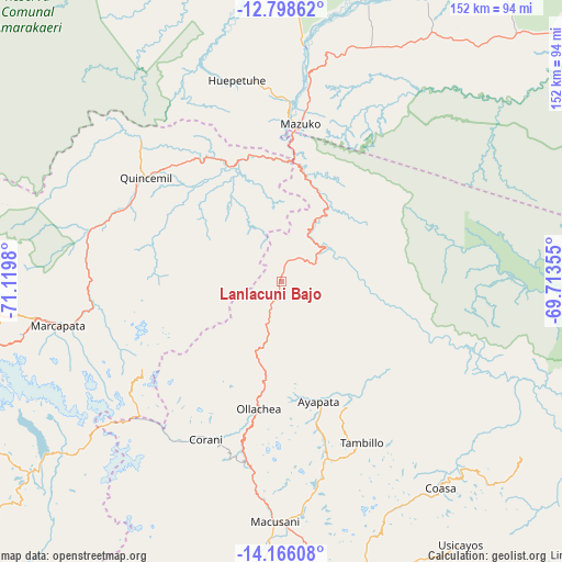Lanlacuni Bajo on map