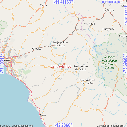 Lahuaytambo on map