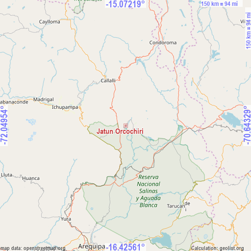 Jatun Orcochiri on map