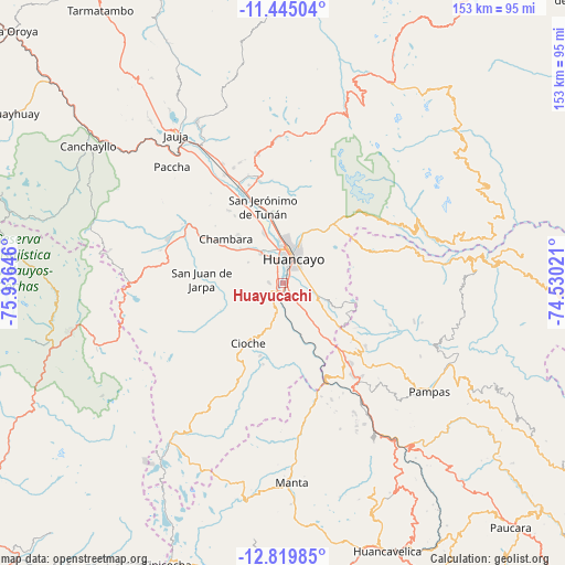 Huayucachi on map