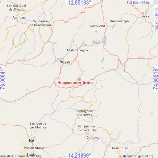 Huayacundo Arma on map