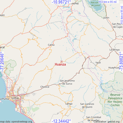 Huanza on map